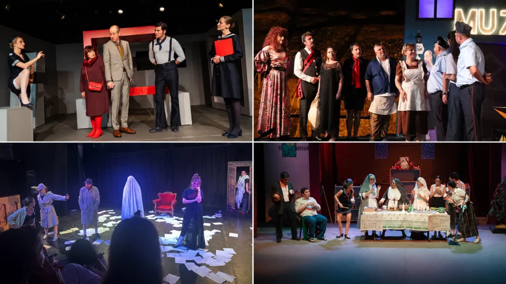 Large cast comedies : Welcome Aboard! (Bulgaria), The Worst Village (Albania), The Performance Is Not Cancelled (Ukraine / Avignon), Miracle at Saint Mary Juana Abbey (Peru)